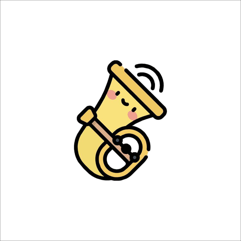 A cartoon horn with a smile on it vector