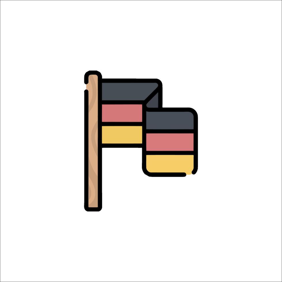 A german flag on a stick icon vector