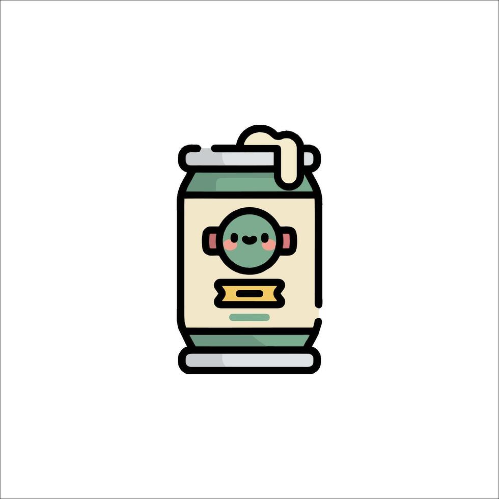 A can of soda with a robot on it vector