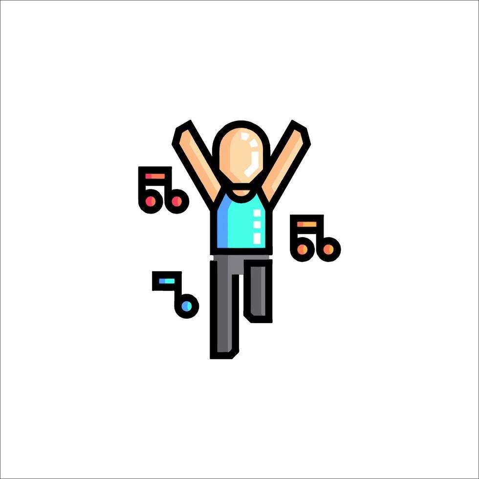 A man is jumping with music notes around him vector