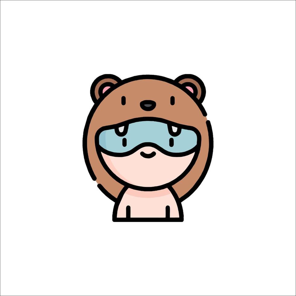 A bear wearing a mask and goggles vector