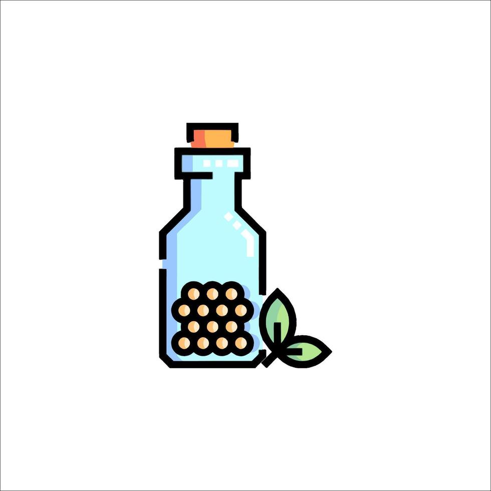 A bottle with berries and leaves on it vector