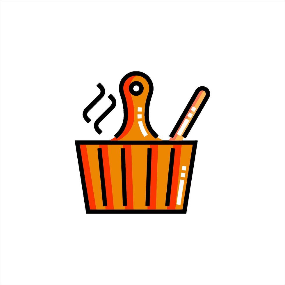 A basket with a spoon and a knife in it vector
