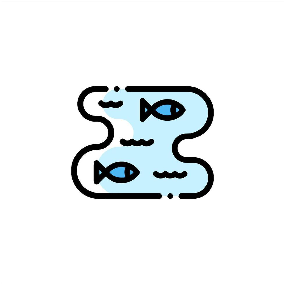 Fish swimming in the water icon vector