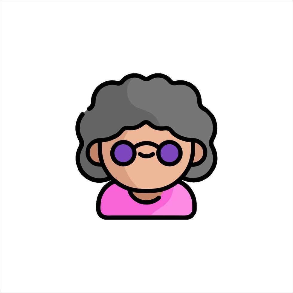 An icon of a woman with glasses and a hat vector