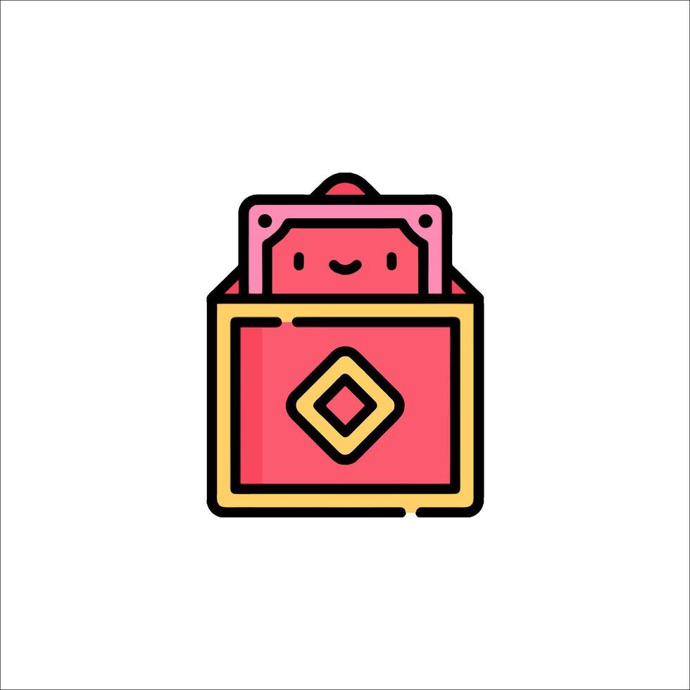 A pink box with a smiley face inside vector