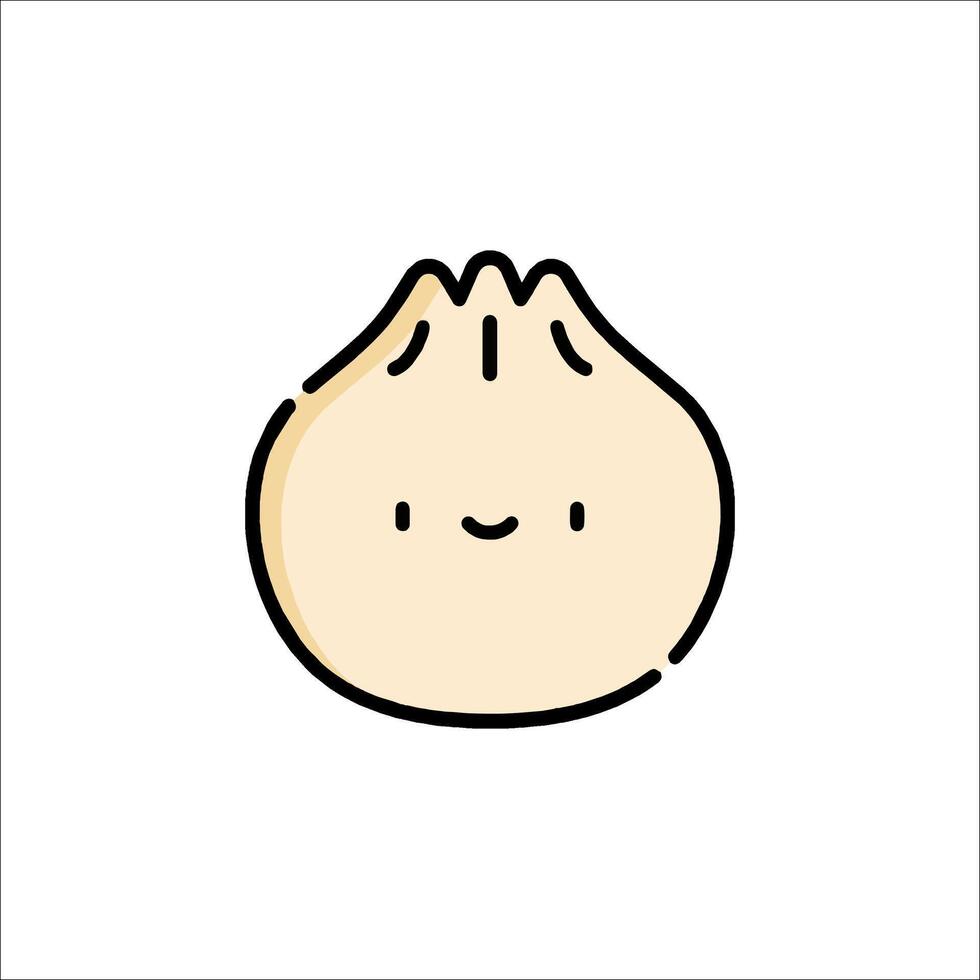 A cartoon dumpling with a face on it vector