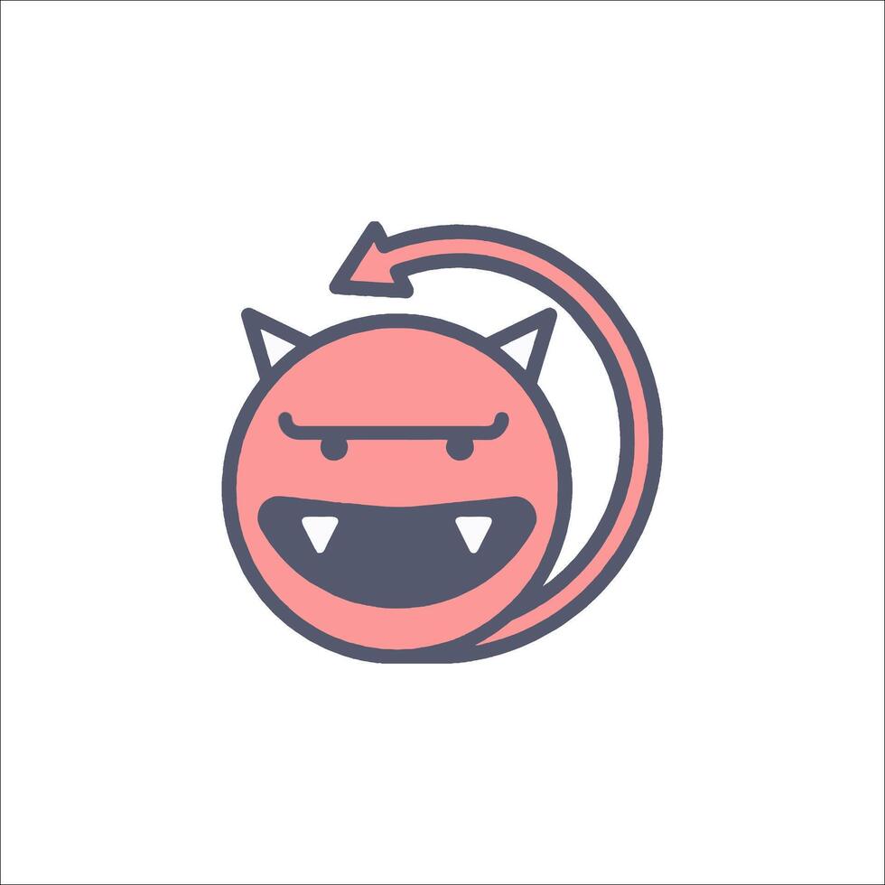 Devil icon, line icon, illustration vector