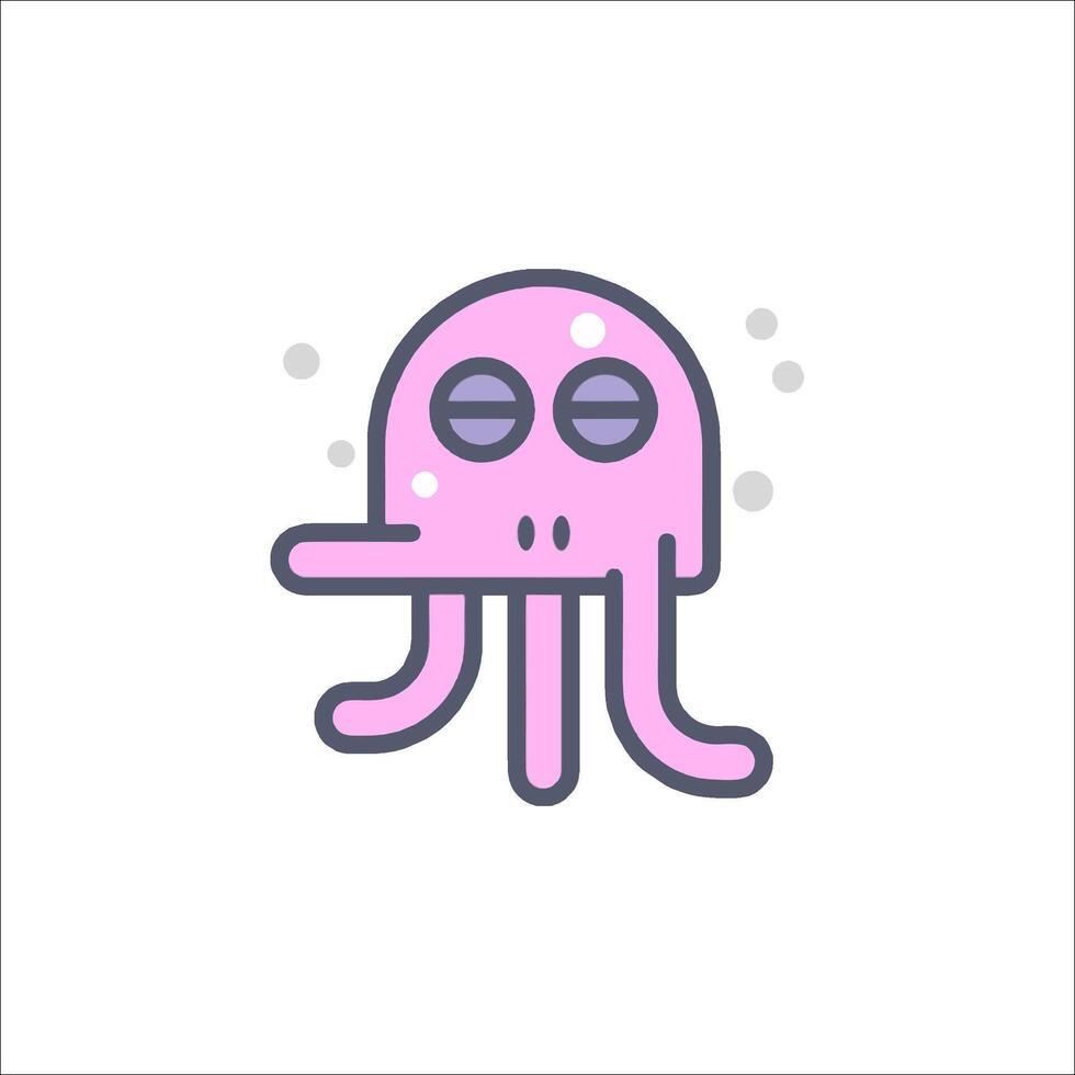 An octopus with a big eye and a pink nose vector
