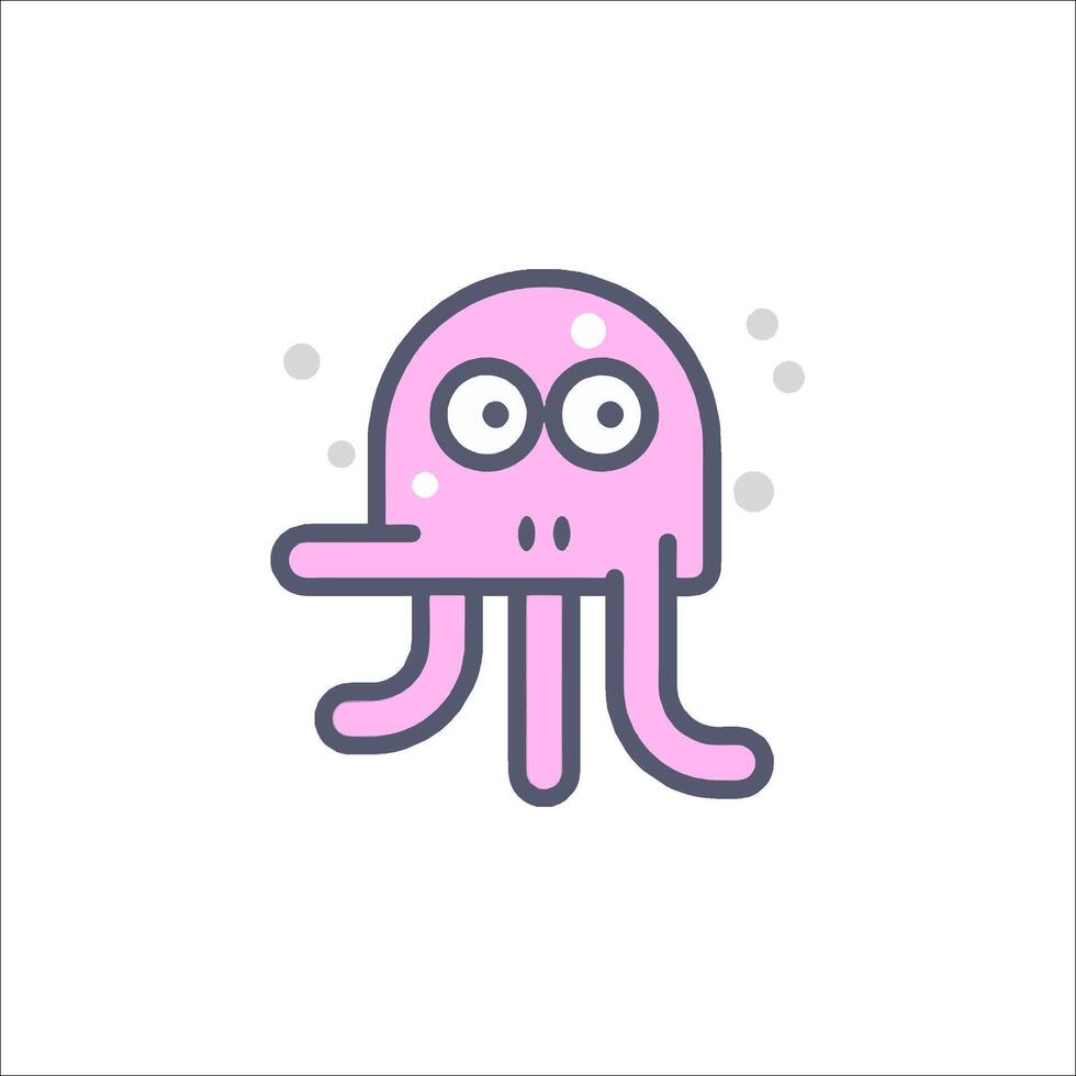 An octopus with a big head and eyes vector