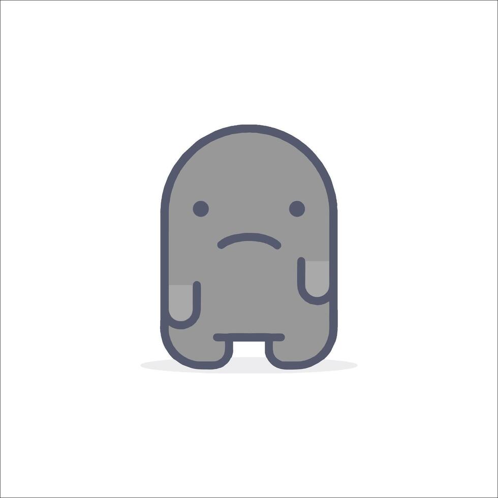 A sad looking cartoon character on a white background vector