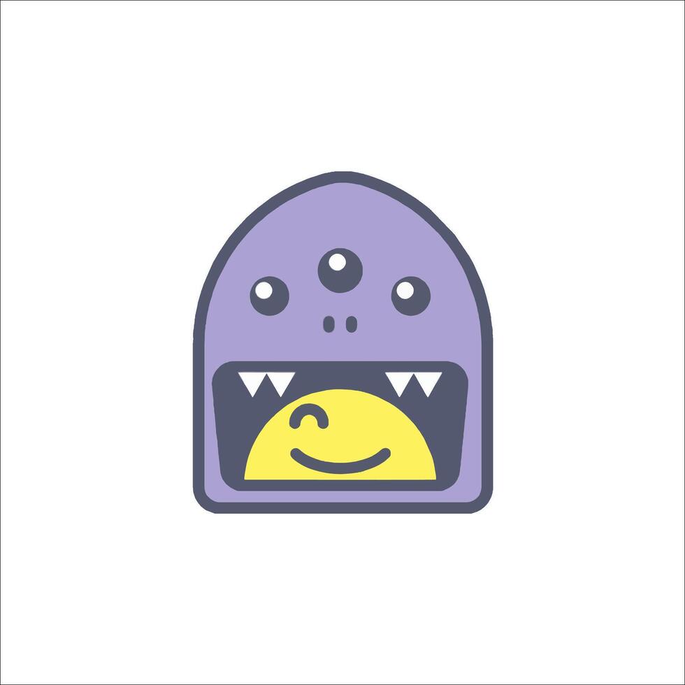 A purple monster with a smile on its face vector