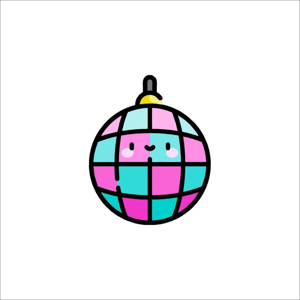 A cartoon ball with a face on it vector