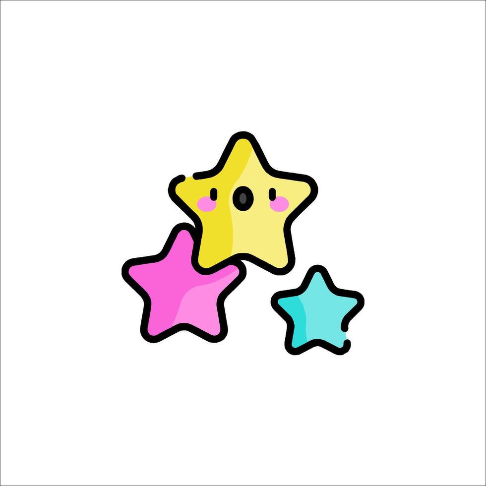 A cartoon star with a face and a star vector