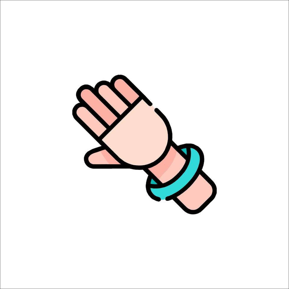 Hand with wristband icon isolated on white background vector