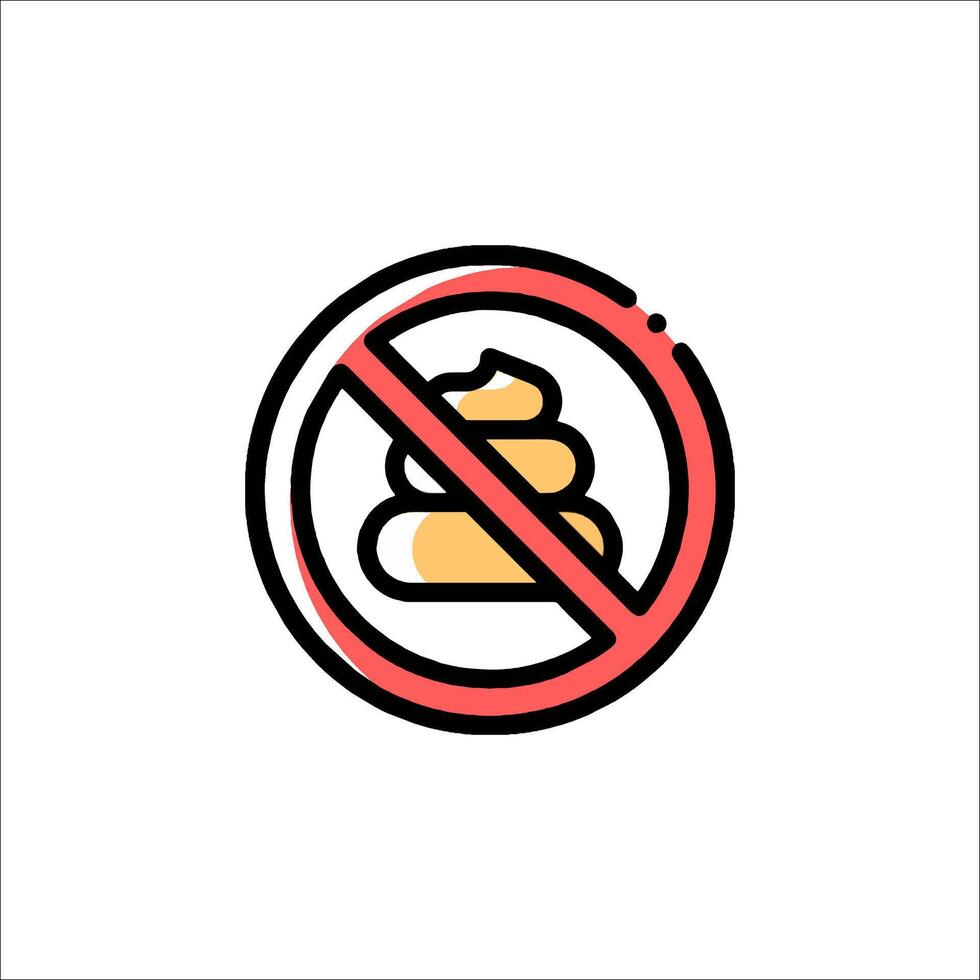 No poo sign icon illustration vector