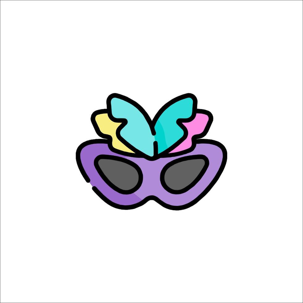 A colorful mask with sunglasses and butterfly wings vector