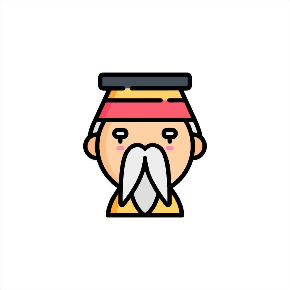 An icon of a man with a beard and hat vector