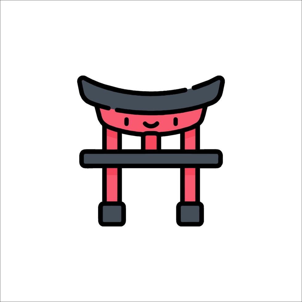 A red and black chair with a smile on it vector