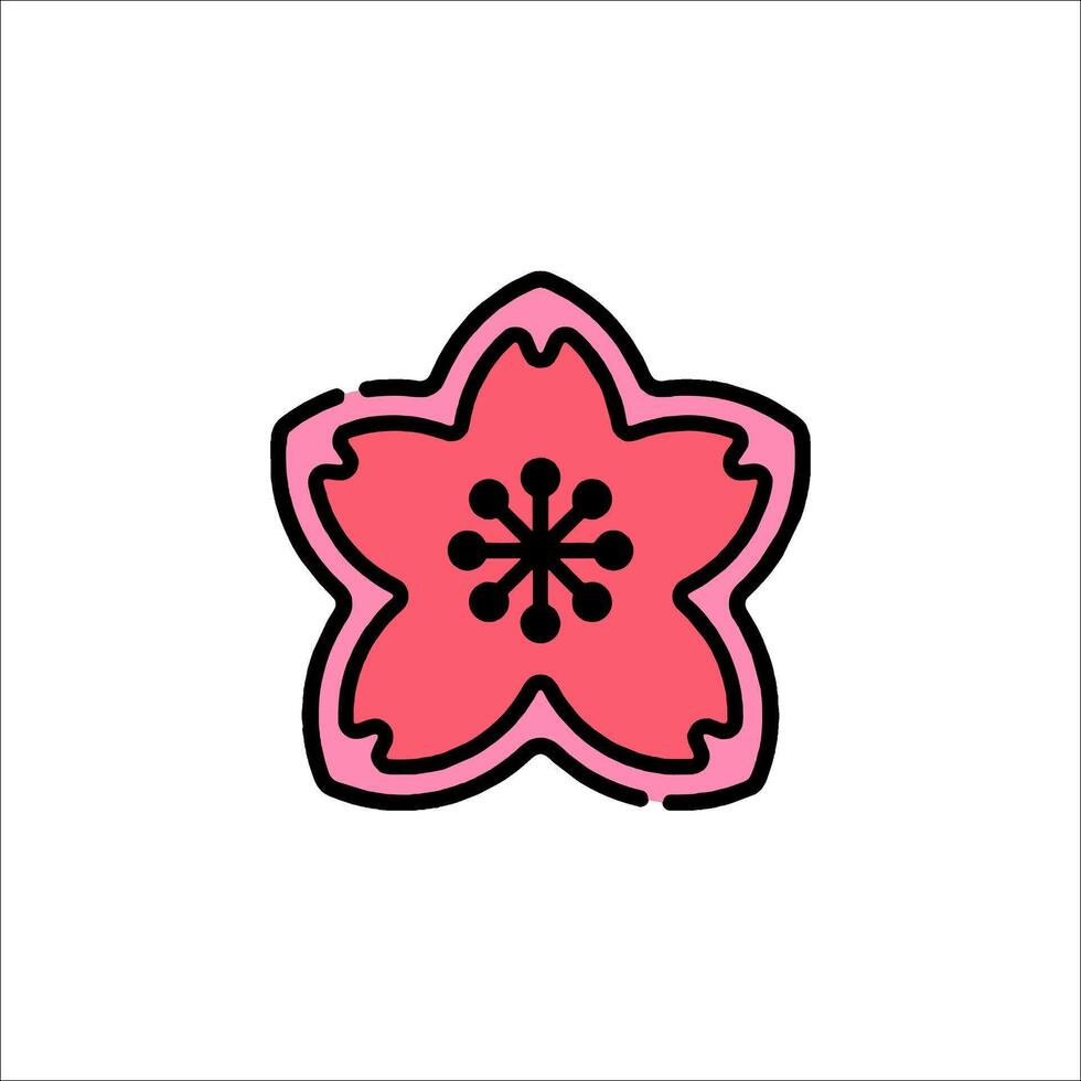 A pink flower icon on a white background vector