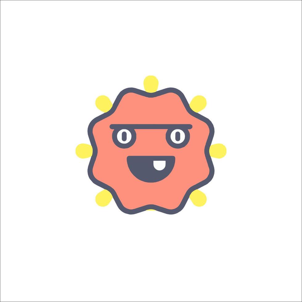 A cartoon character with a smile on its face vector