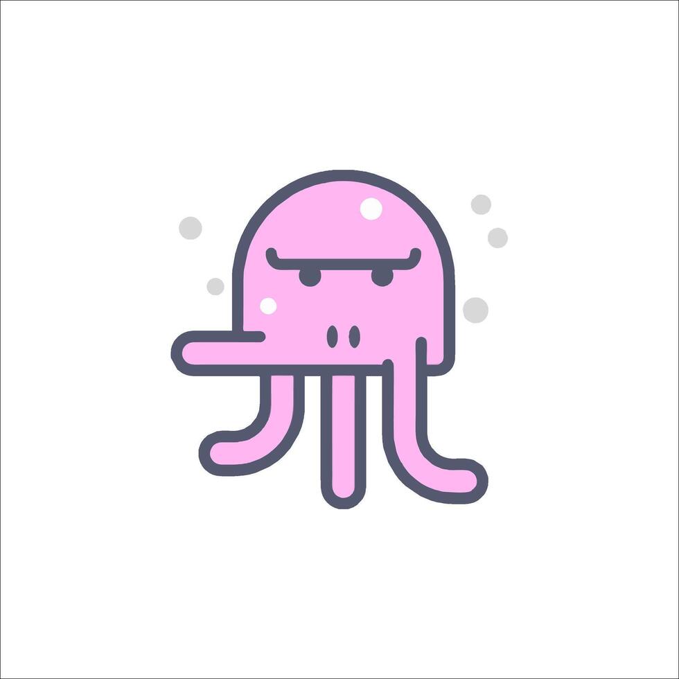 An octopus with a face and a nose vector