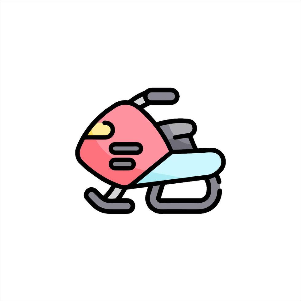 Snowmobile icon illustration vector
