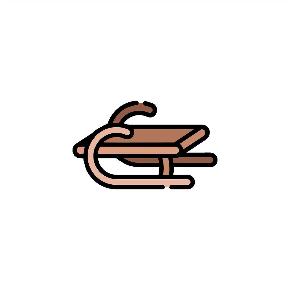 A brown and white icon of a chair vector