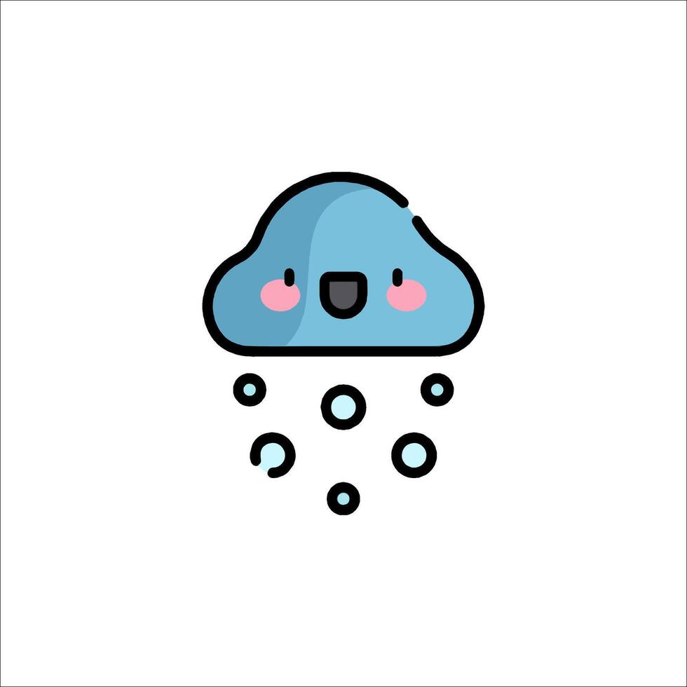 A cartoon cloud with a smiley face vector