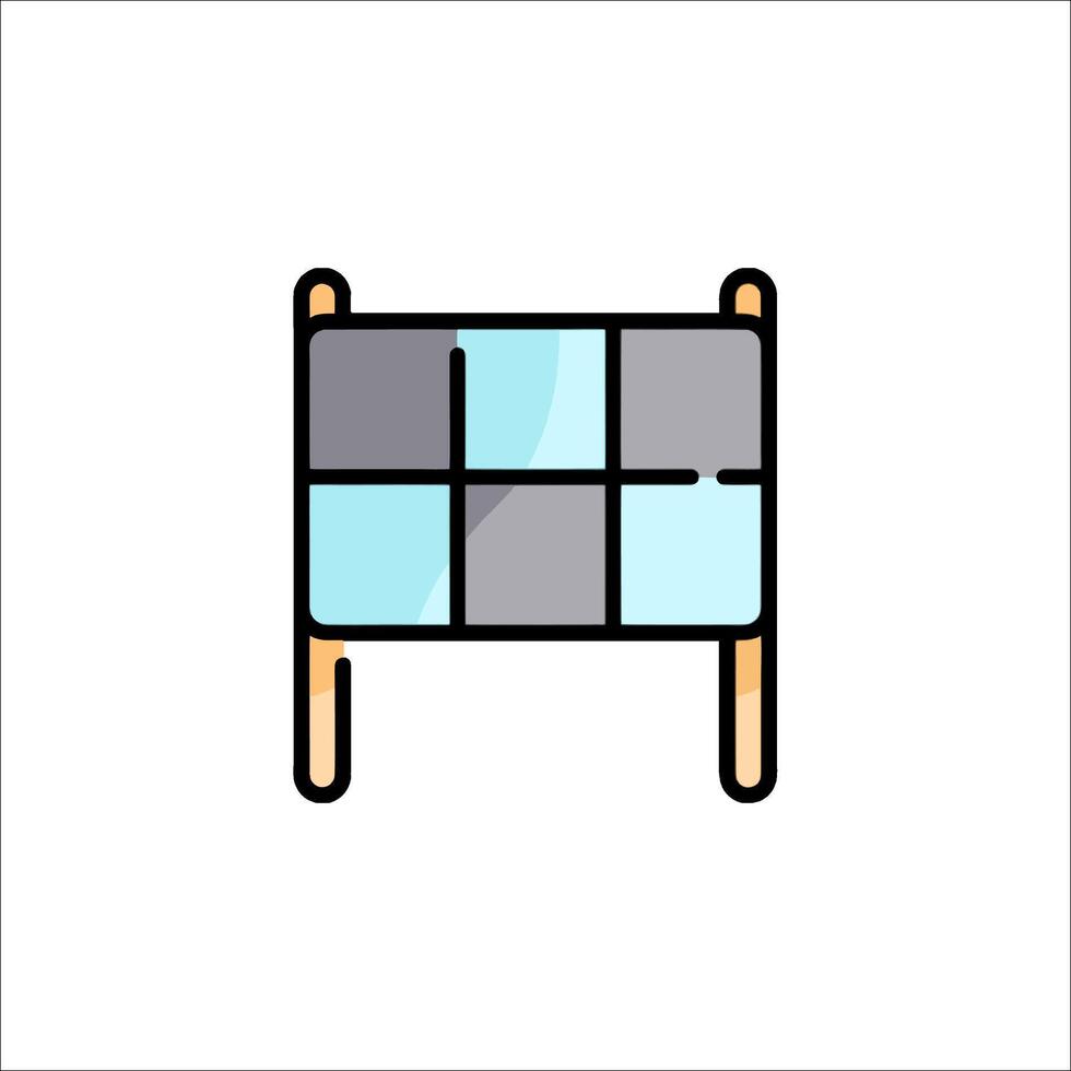 A bed with a quilt on it vector
