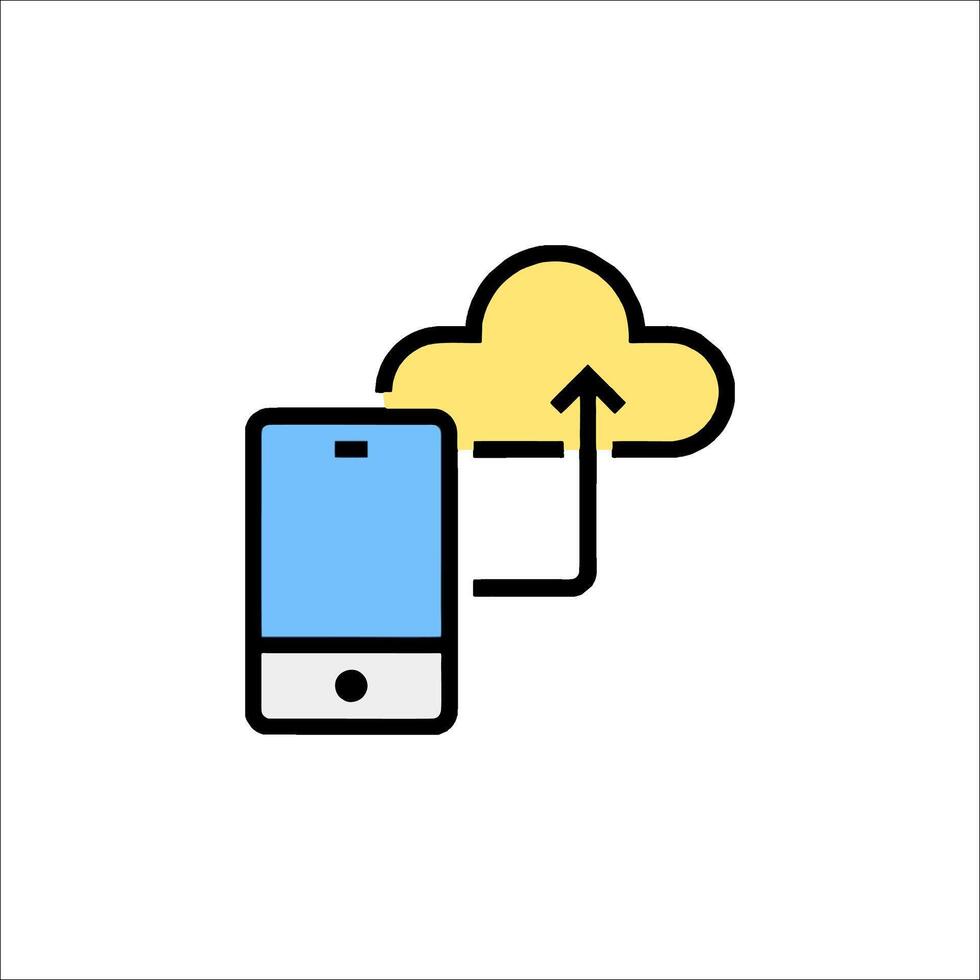 Mobile phone cloud icon illustration vector