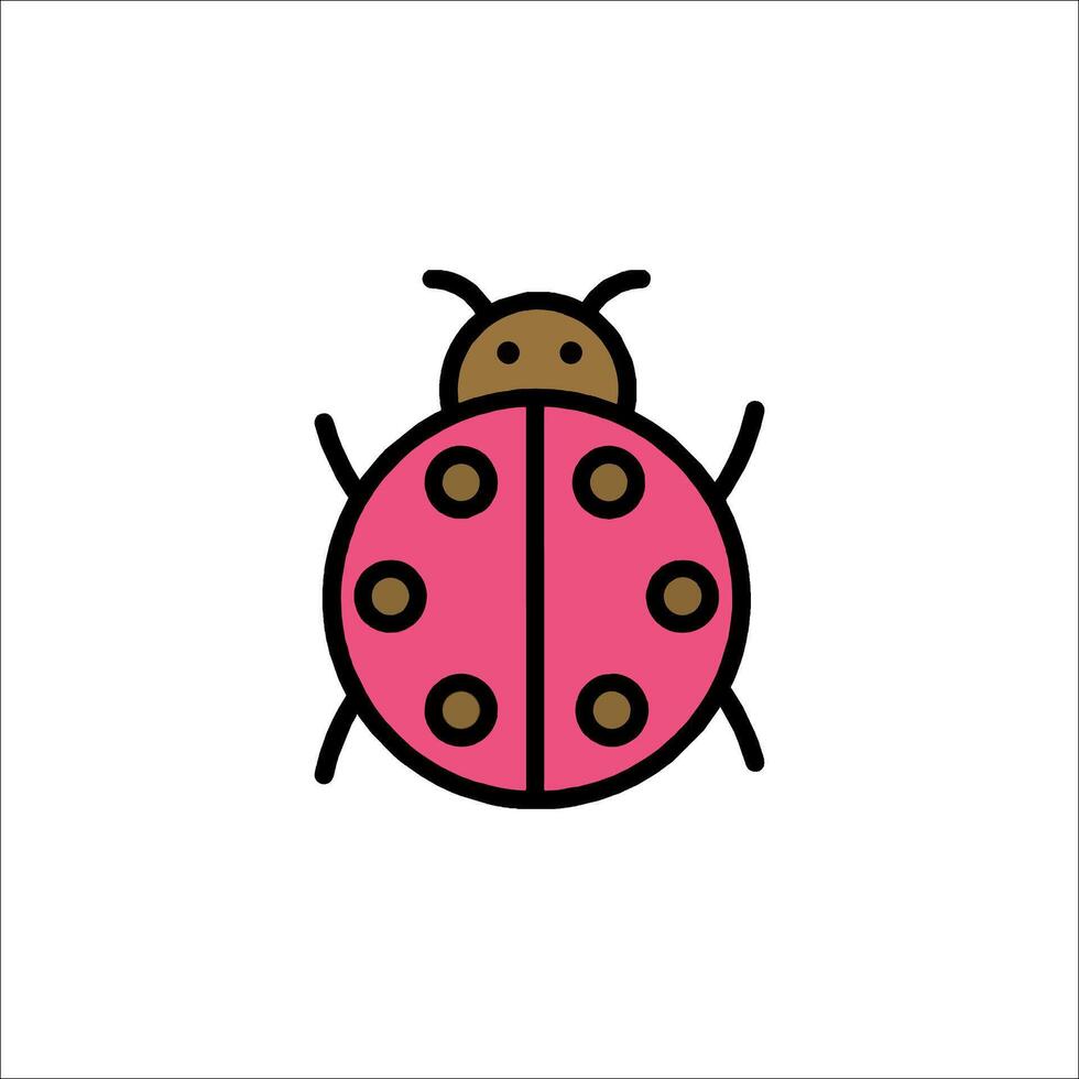 A ladybug icon in a flat style vector