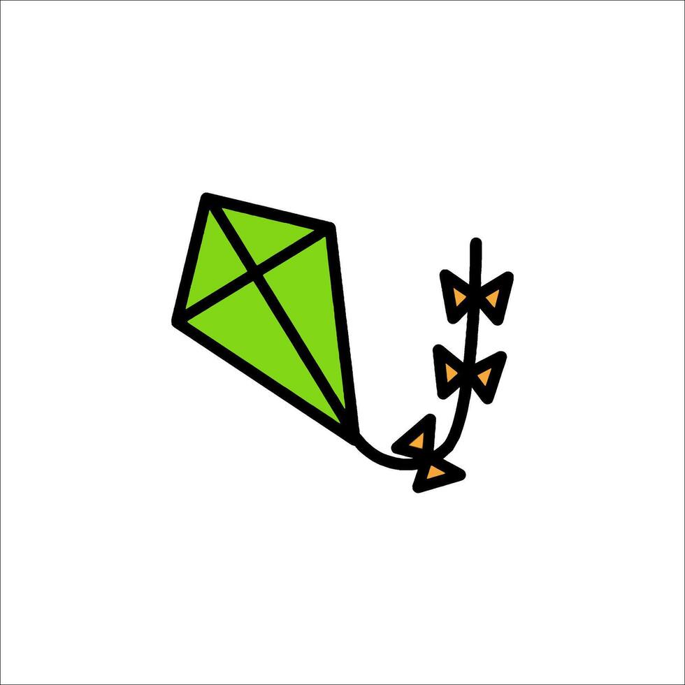 A kite flying in the air with a green leaf vector