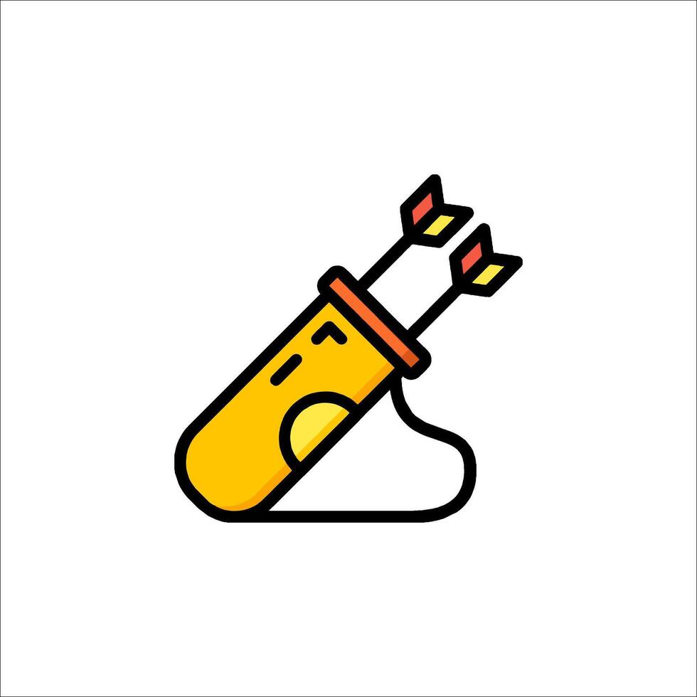 A yellow and orange tube with a bow and arrow vector