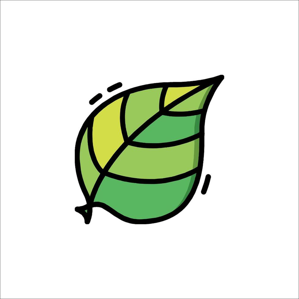 A green leaf icon on a white background vector
