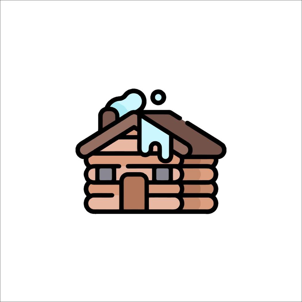 Log cabin icon illustration vector