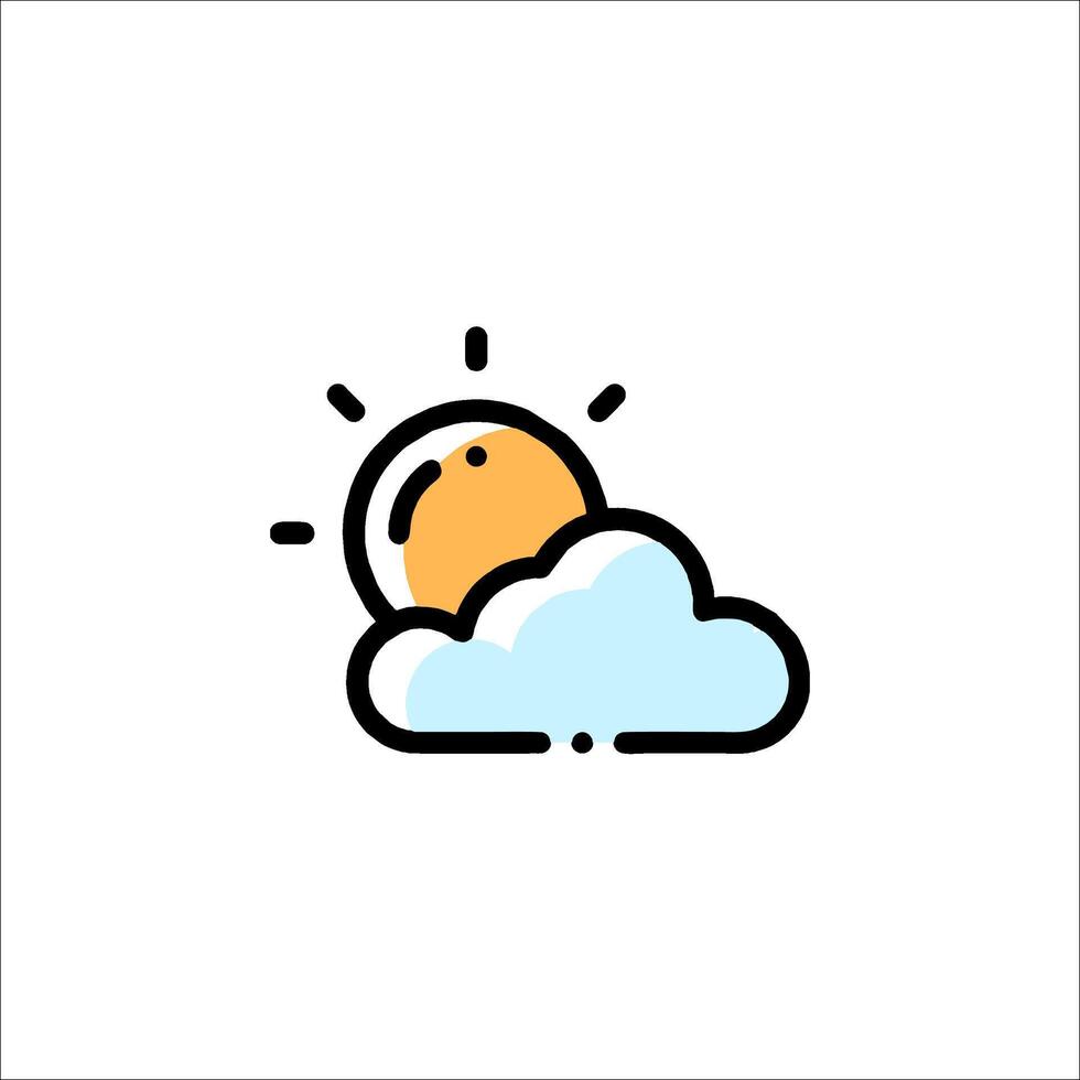 The sun and cloud icon vector
