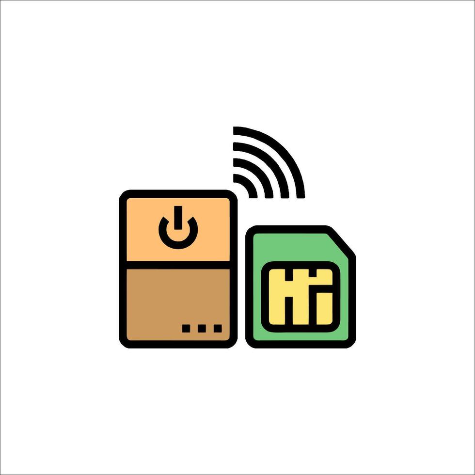 A sim card and a phone icon vector