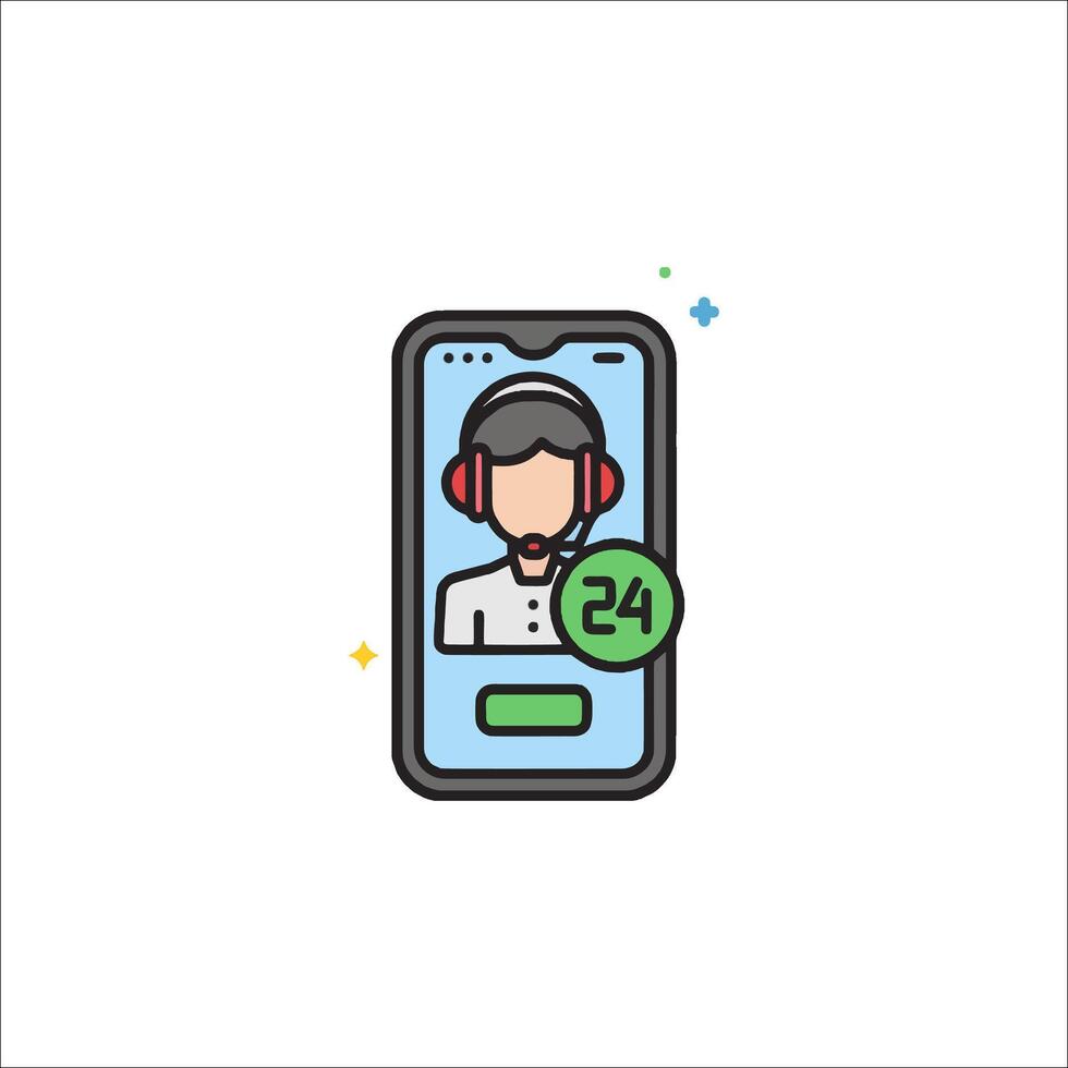 A phone with a person on the screen and a number vector