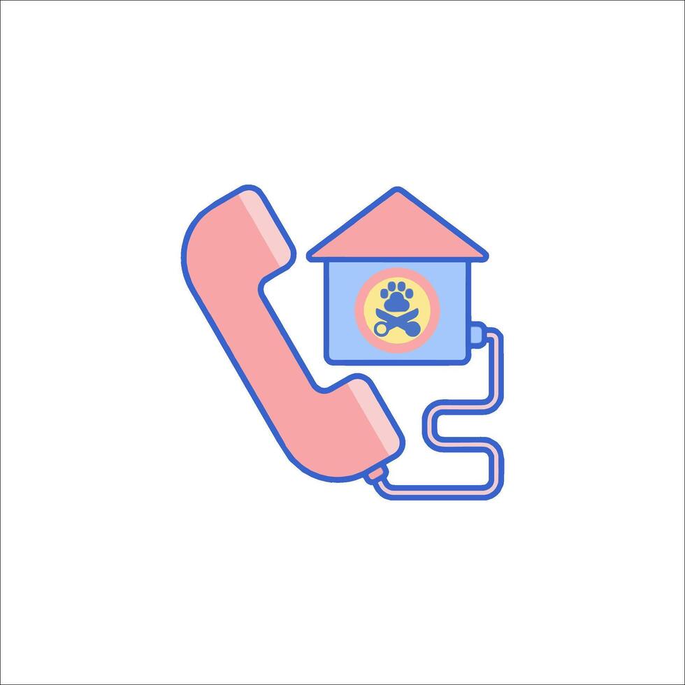 A phone with a house and a dog on it vector