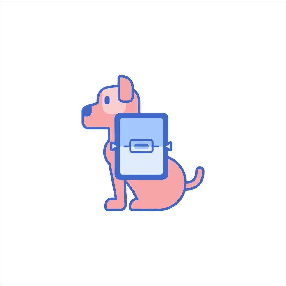 A dog with a backpack on its back vector