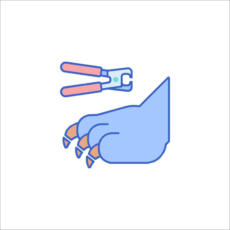 A blue hand holding a pair of scissors vector