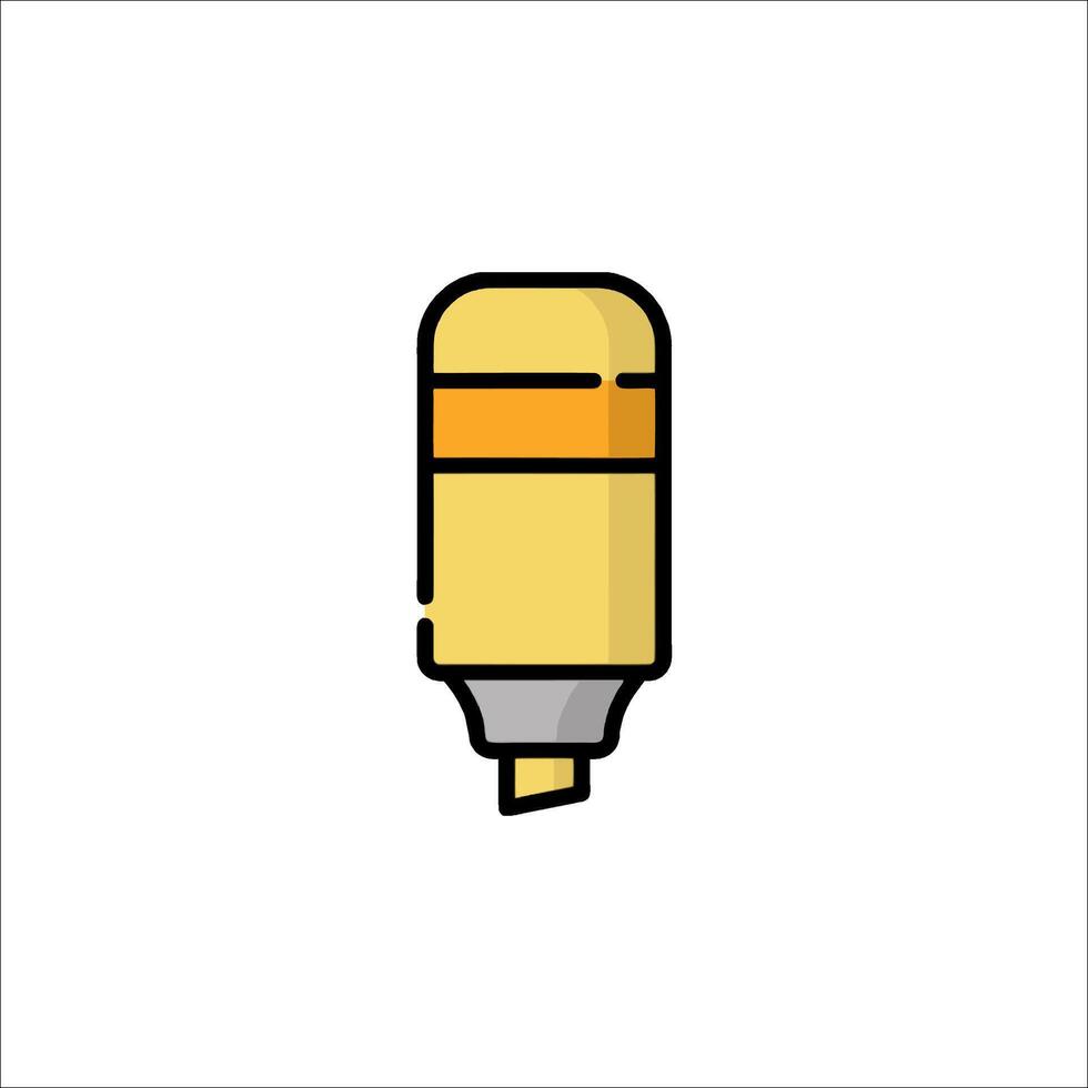 A yellow pencil with a black tip on a white background vector