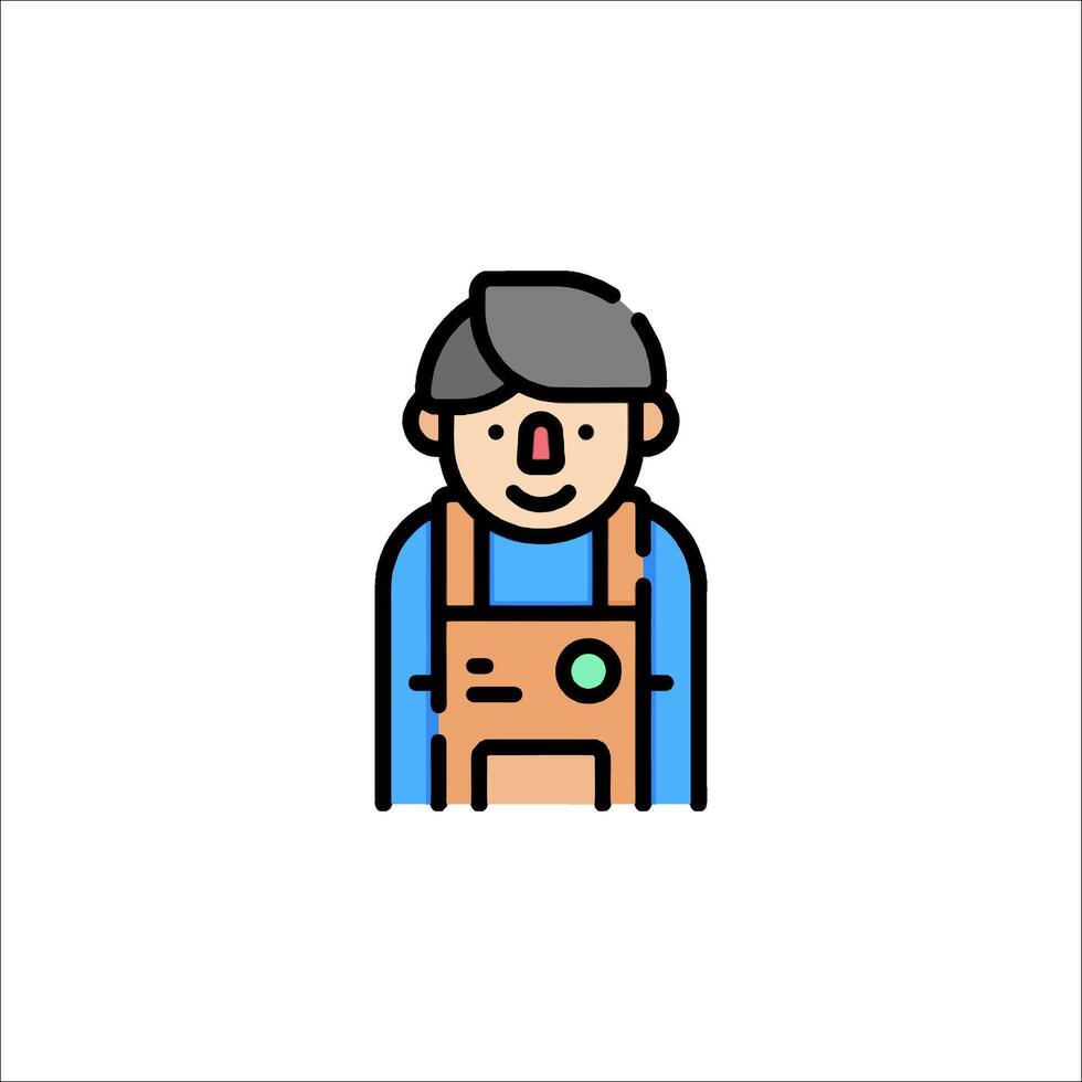 A man in overalls with a nose on his face vector