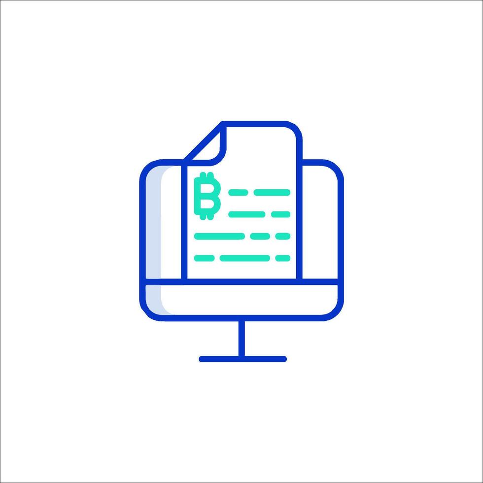 Bitcoin document icon illustration vector