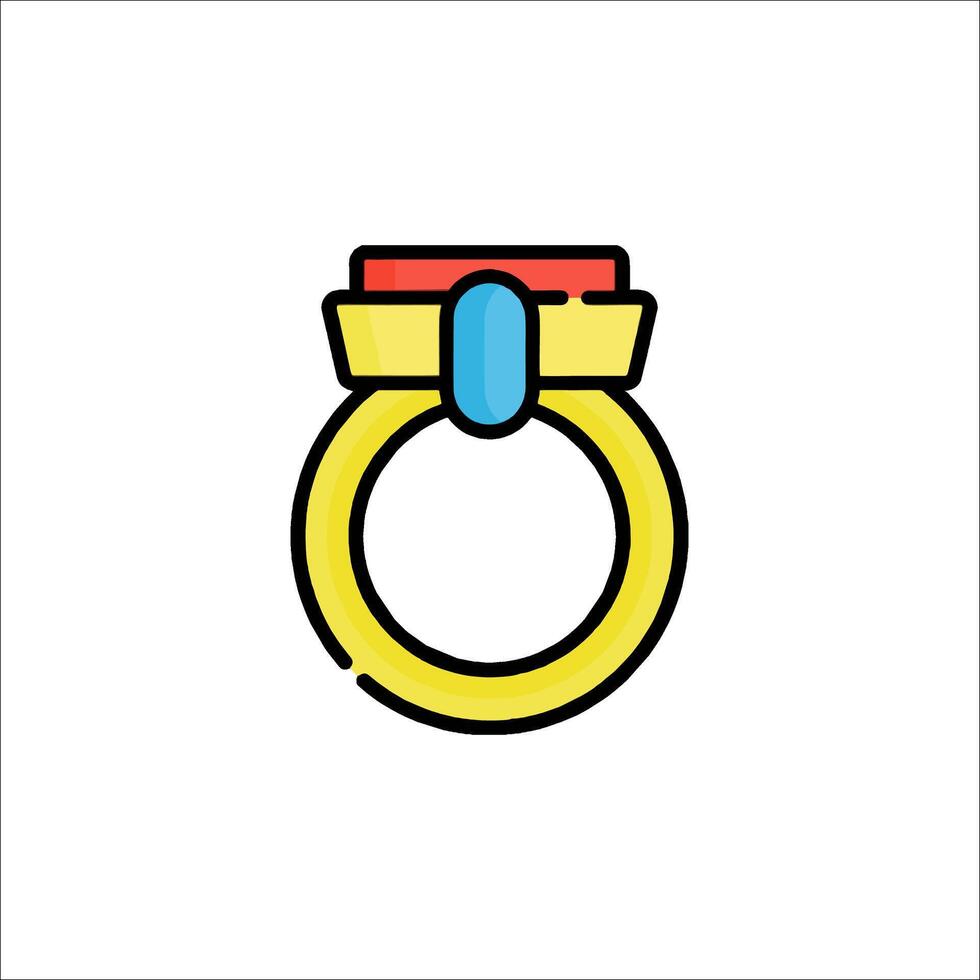 A ring with a blue and yellow color vector