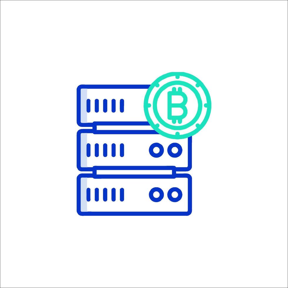 Bitcoin server icon illustration vector