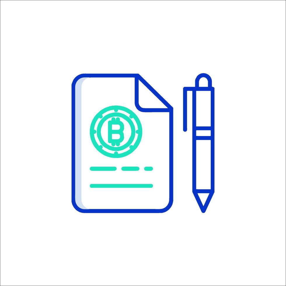 Bitcoin contract line icon vector