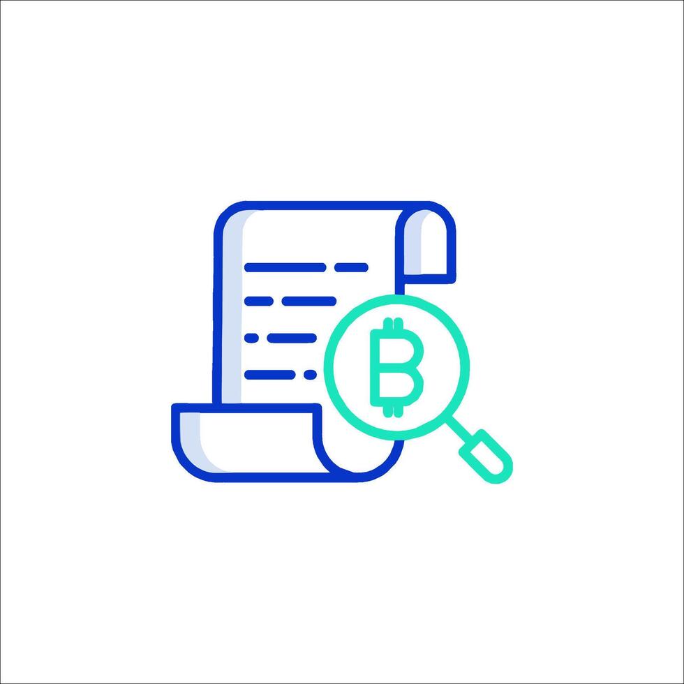 Bitcoin document icon vector
