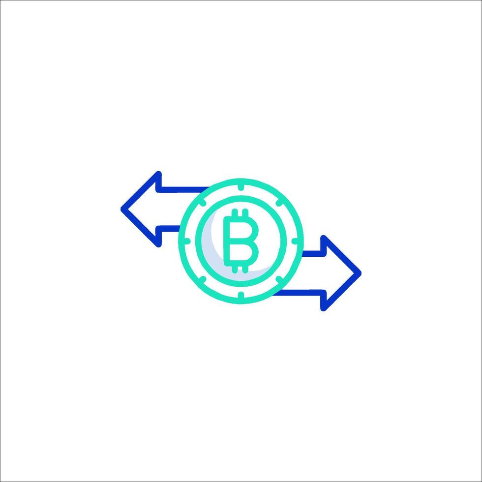 Bitcoin exchange icon vector